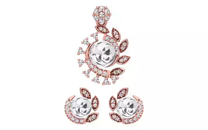 Earrings Pendant Set 3dm STL OBJ FBX Renders Details