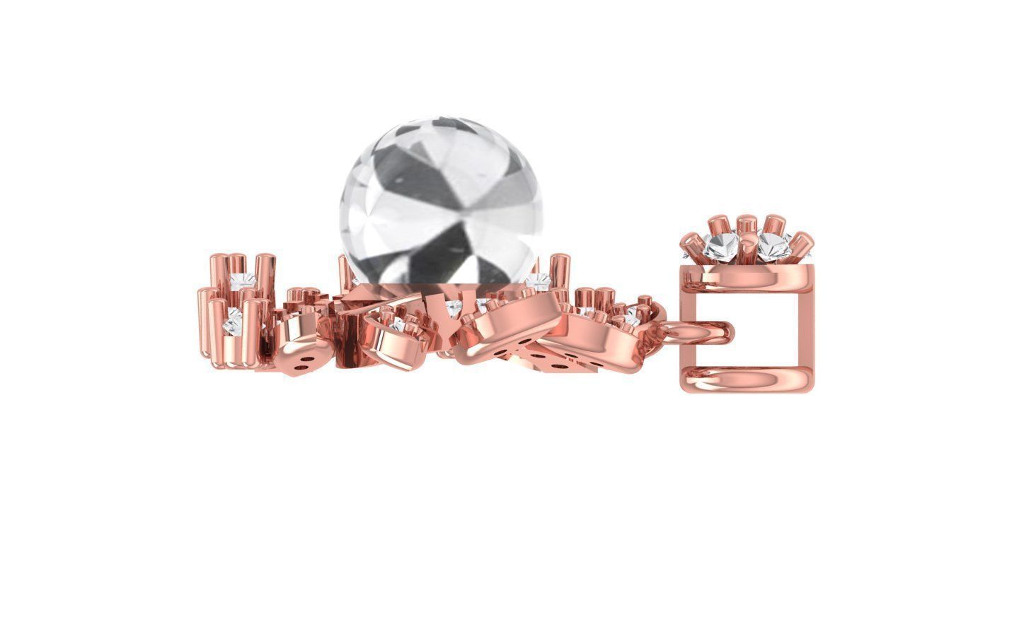 Earrings Pendant Set 3dm STL OBJ FBX Renders Details 3D print model_6