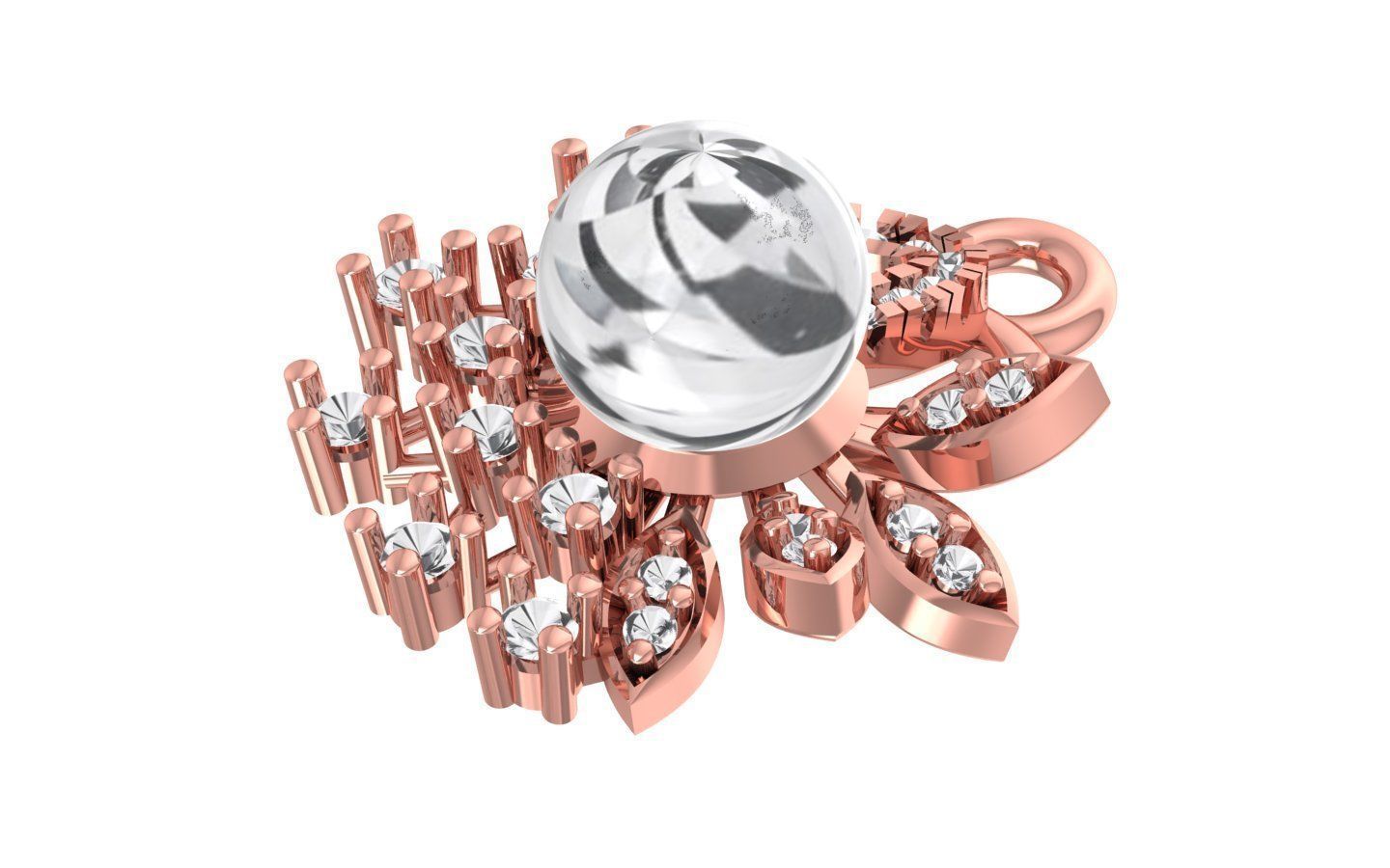 Earrings Pendant Set 3dm STL OBJ FBX Renders Details 3D print model_6