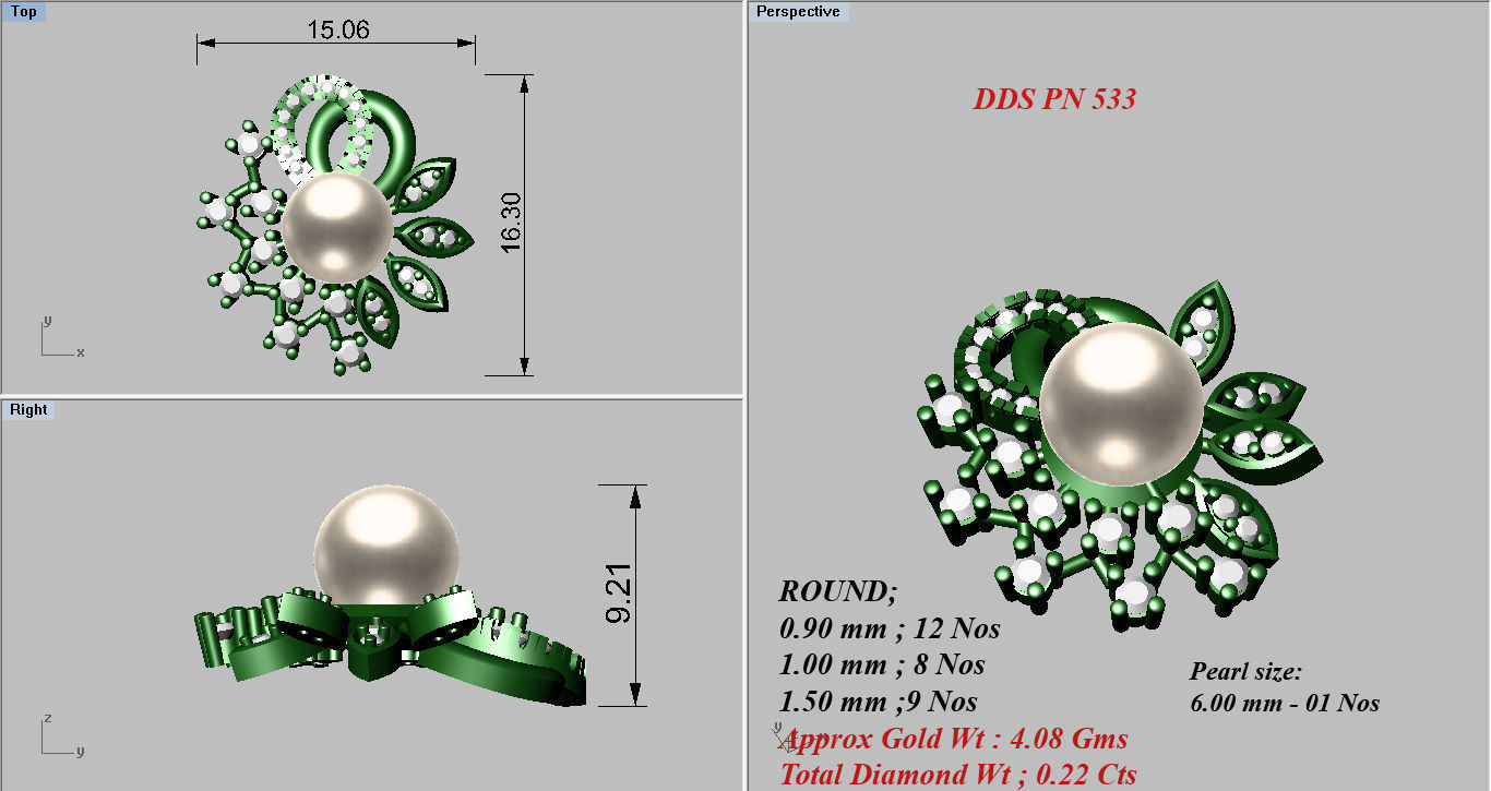 Earrings Pendant Set 3dm STL OBJ FBX Renders Details 3D print model_8