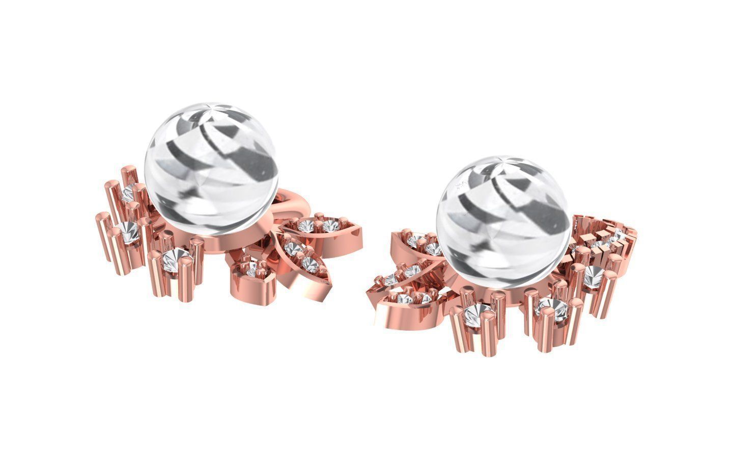 Earrings Pendant Set 3dm STL OBJ FBX Renders Details 3D print model_5