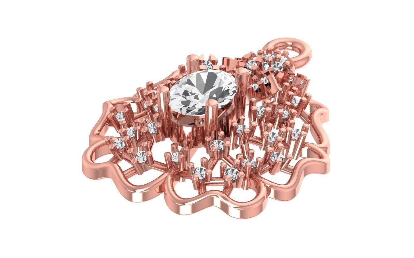 Earrings Pendant Set 3dm STL OBJ FBX Renders Details 3D print model_1