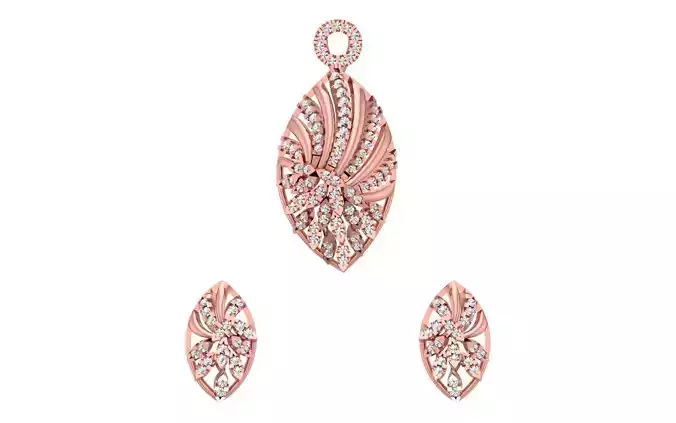 Earrings Pendant Set 3dm STL OBJ FBX Renders Details