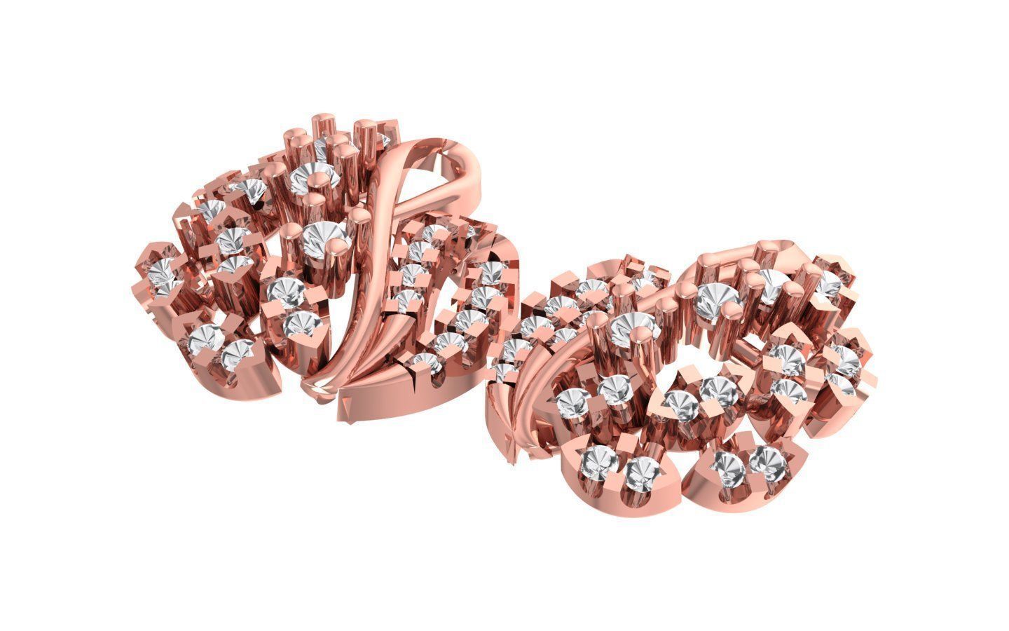 Earrings Pendant Set 3dm STL OBJ FBX Renders Details 3D print model_3