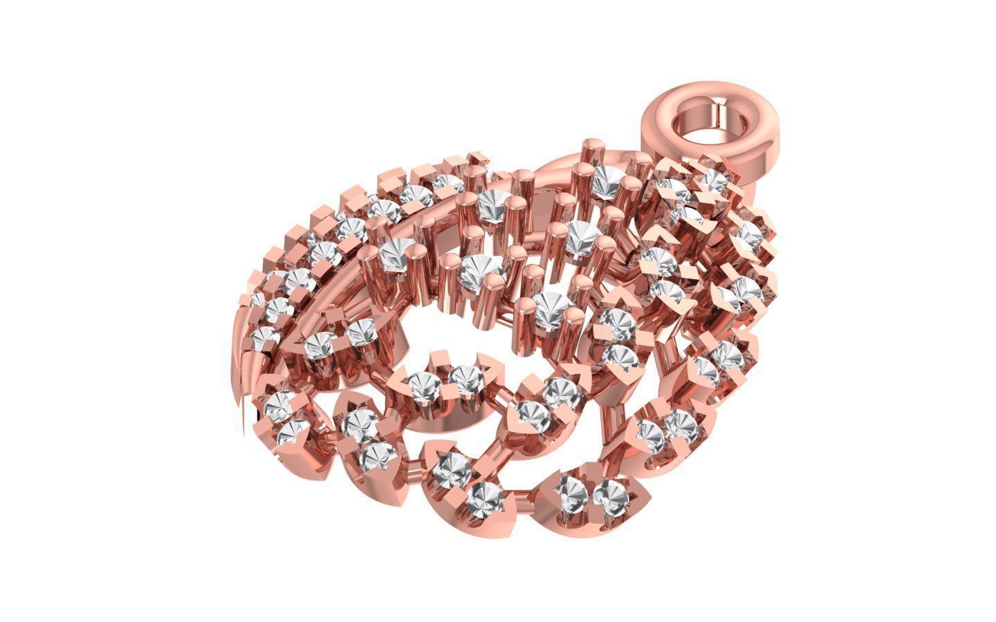 Earrings Pendant Set 3dm STL OBJ FBX Renders Details 3D print model_6