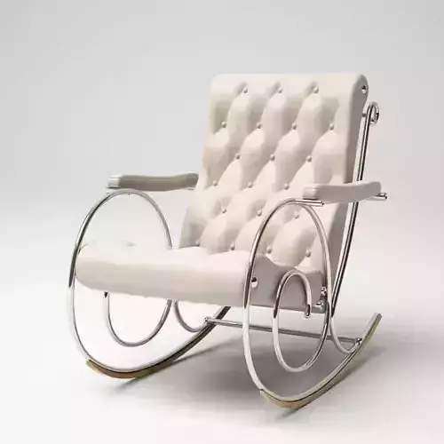 White Rocking Chair With Metal Frame