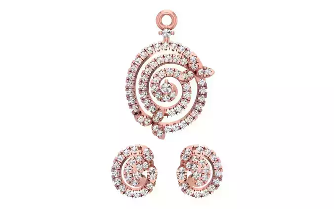 Earrings Pendant Set 3dm STL OBJ FBX Renders Details