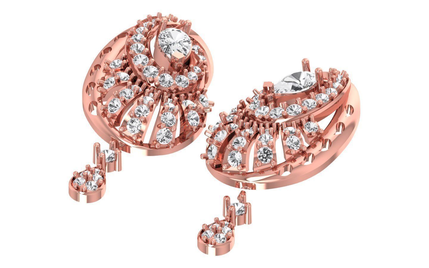 Earrings Pendant Set 3dm STL OBJ FBX Renders Details 3D print model_3