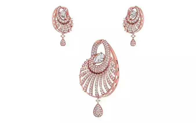 Earrings Pendant Set 3dm STL OBJ FBX Renders Details