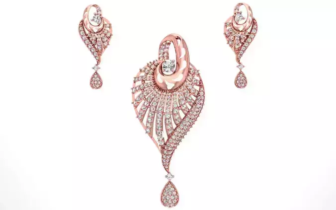 Earrings Pendant Set 3dm STL OBJ FBX Renders Details