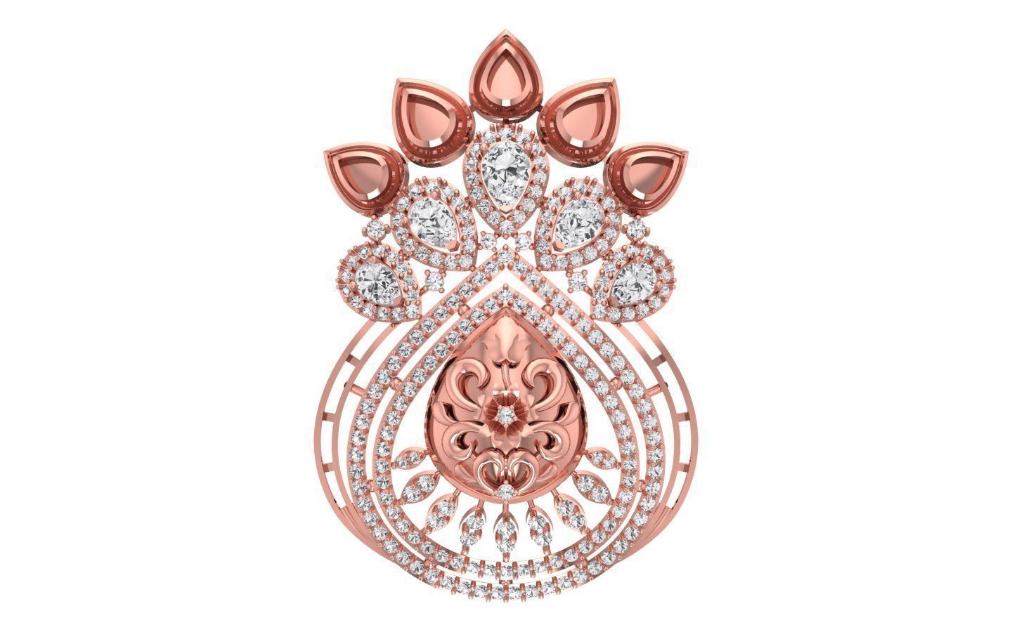 Earrings Pendant Set 3dm STL OBJ FBX Renders Details 3D print model_5