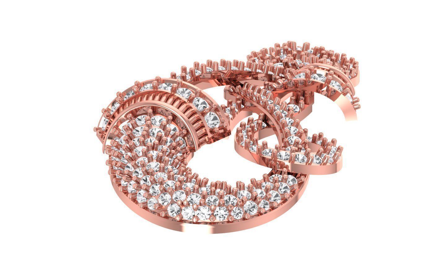 Earrings Pendant Set 3dm STL OBJ FBX Renders Details 3D print model_6