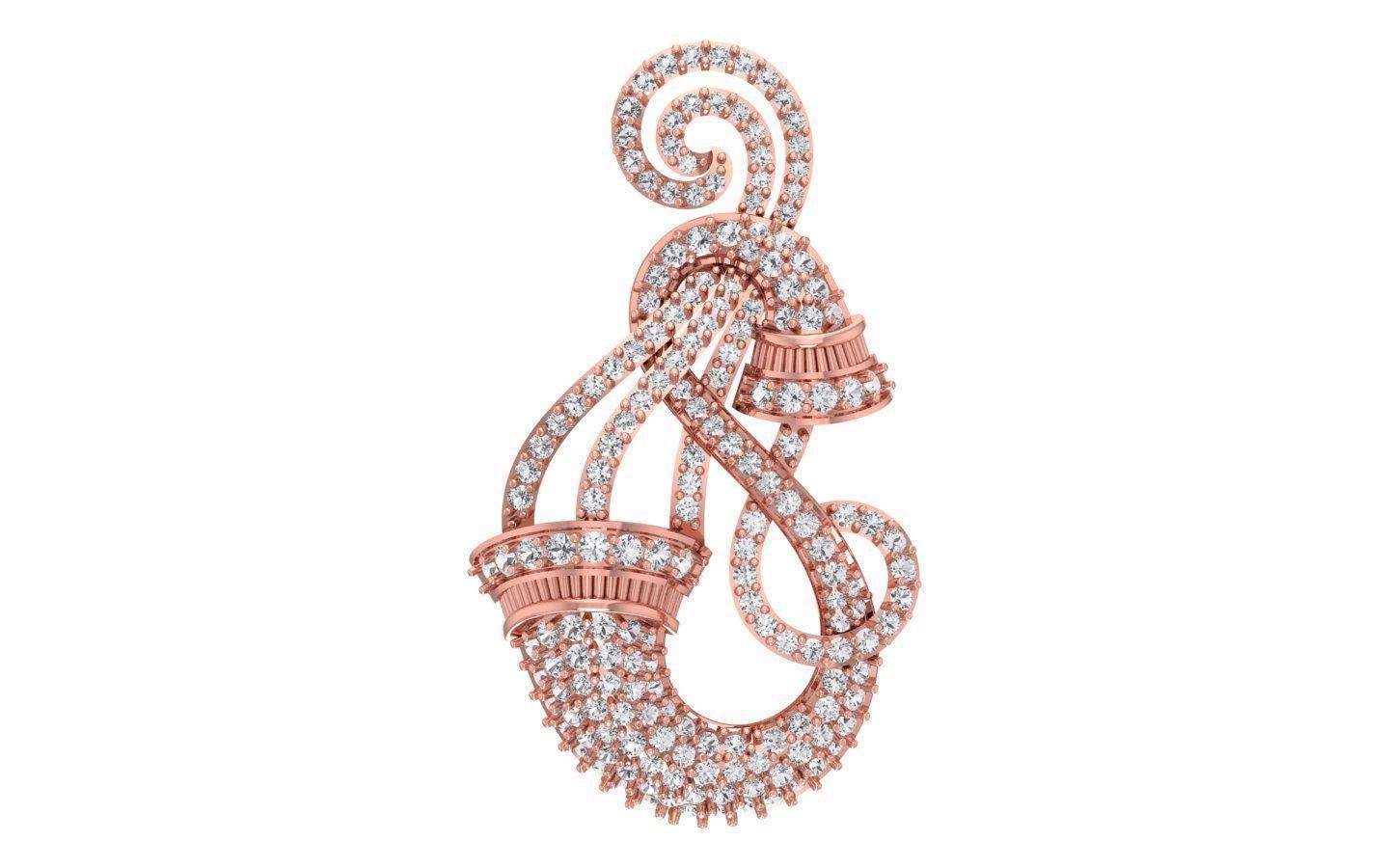 Earrings Pendant Set 3dm STL OBJ FBX Renders Details 3D print model_1