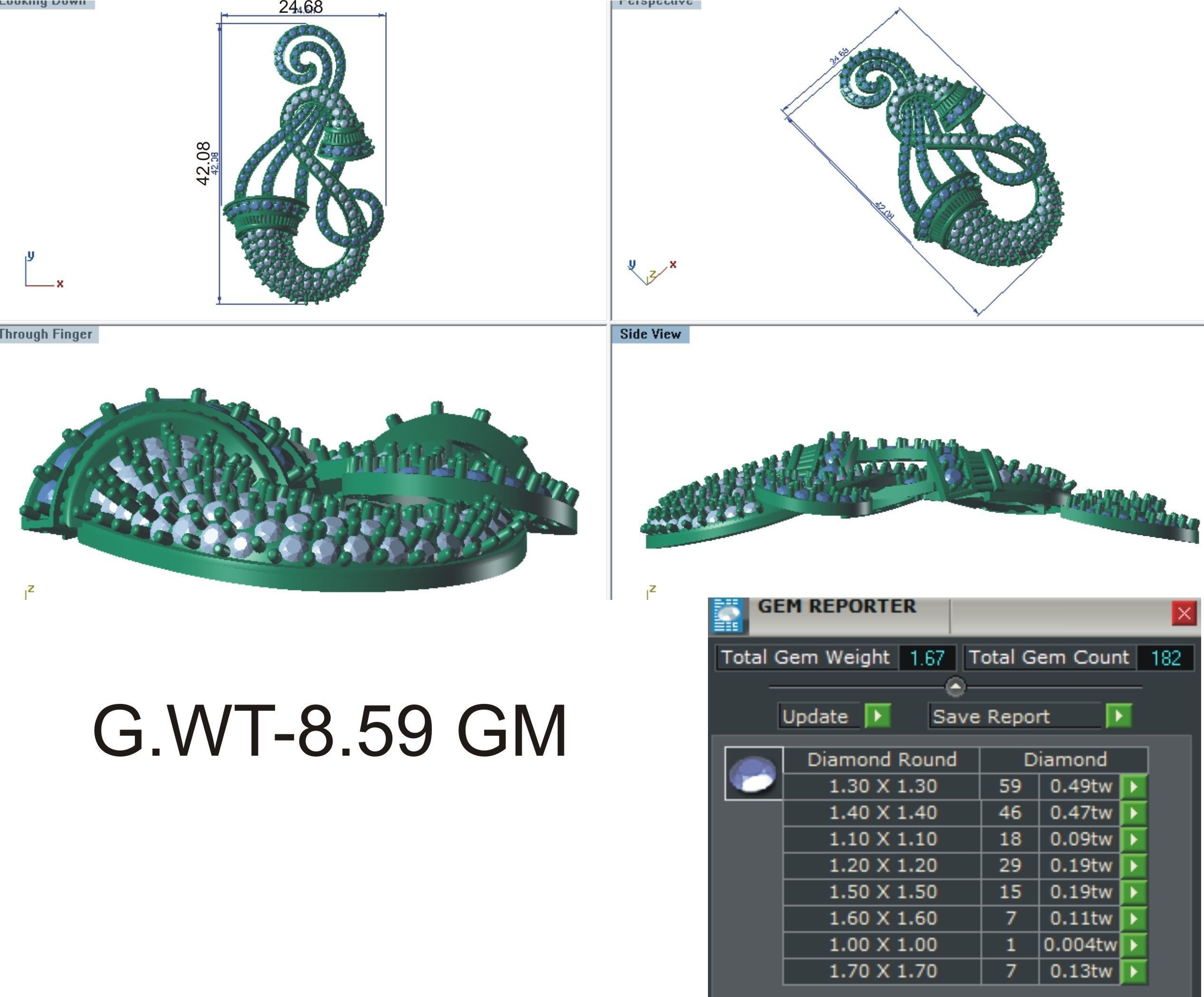 Earrings Pendant Set 3dm STL OBJ FBX Renders Details 3D print model_8