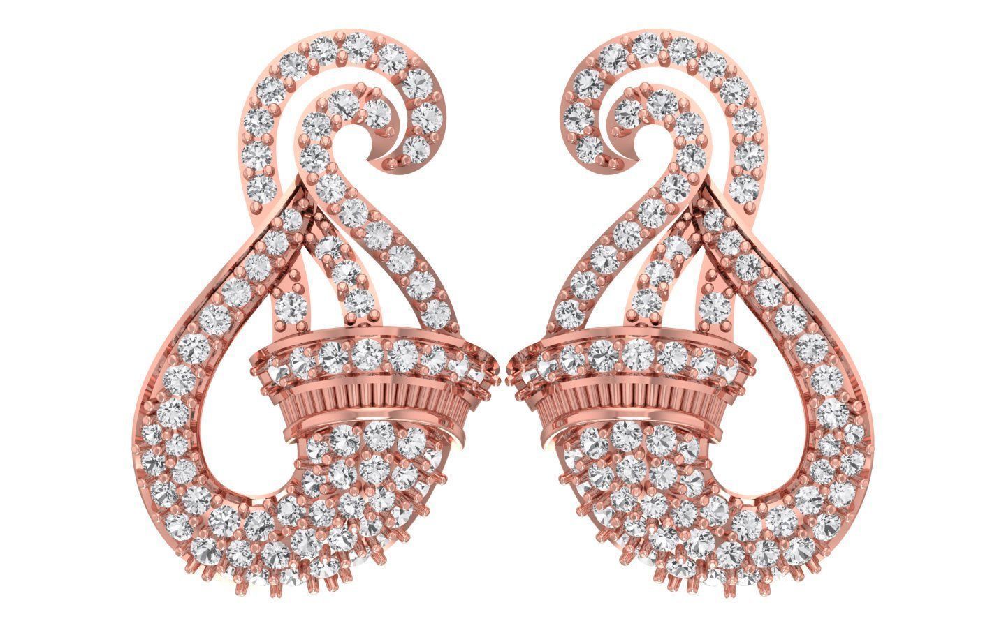 Earrings Pendant Set 3dm STL OBJ FBX Renders Details 3D print model_3