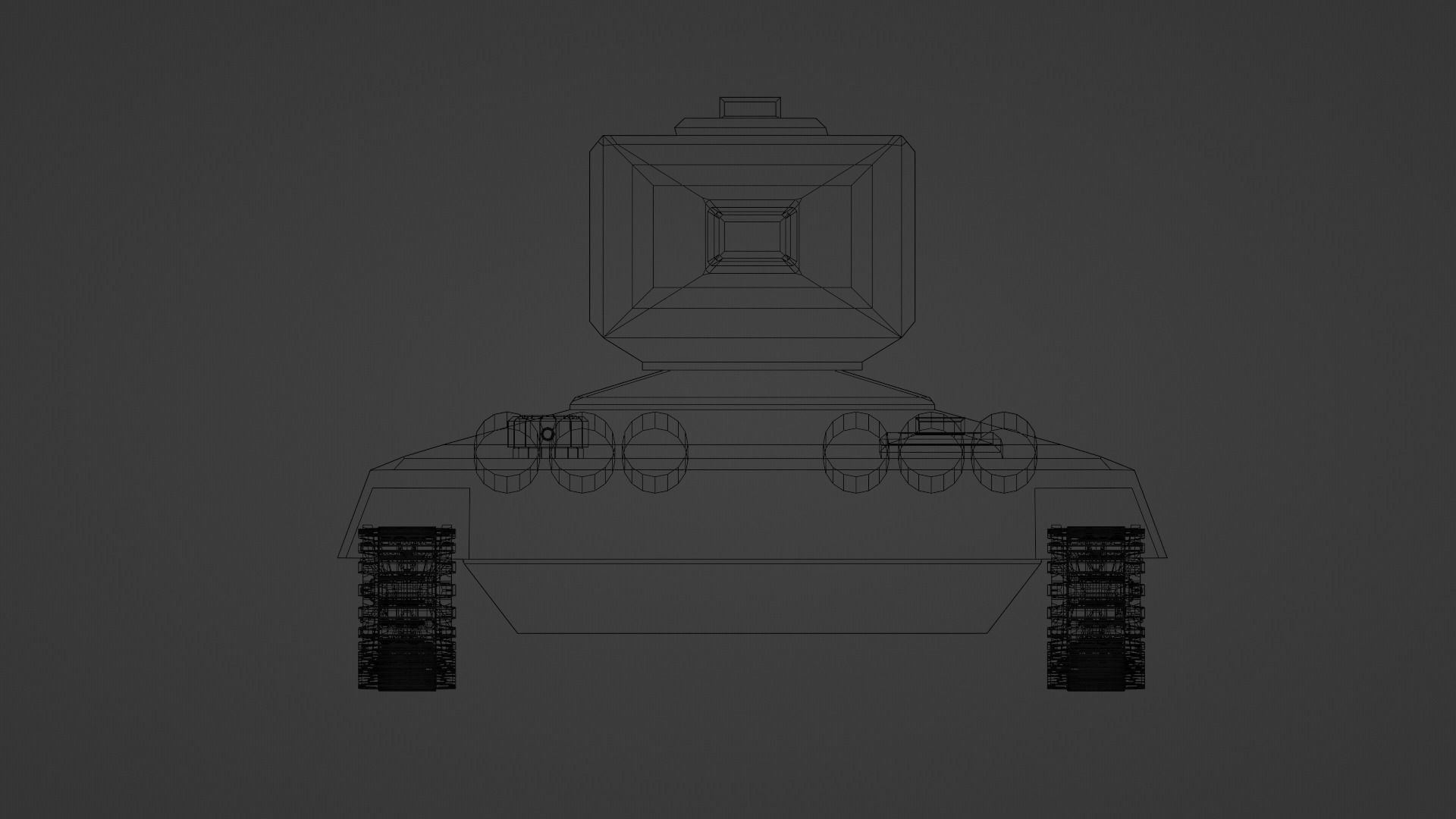 Low Poly Tank 3D model_5