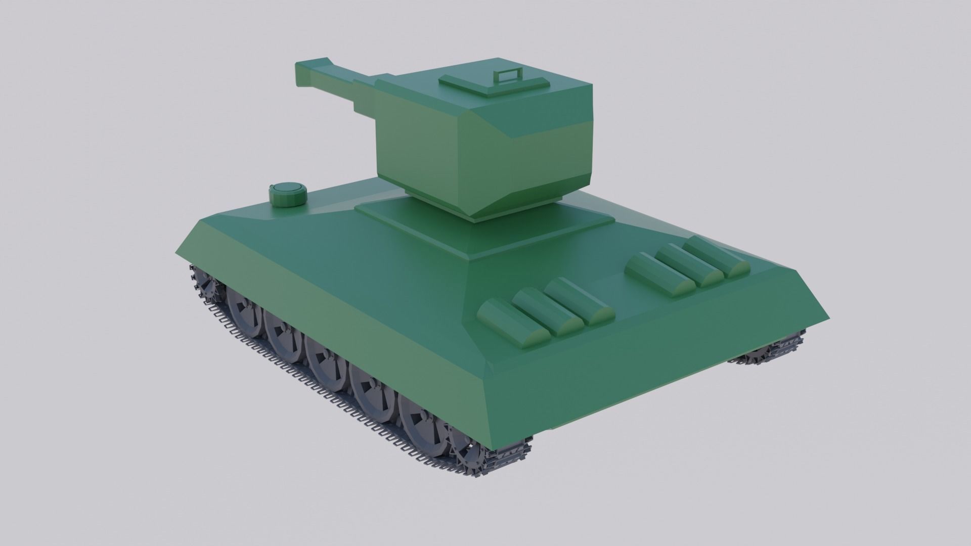 Low Poly Tank 3D model_3