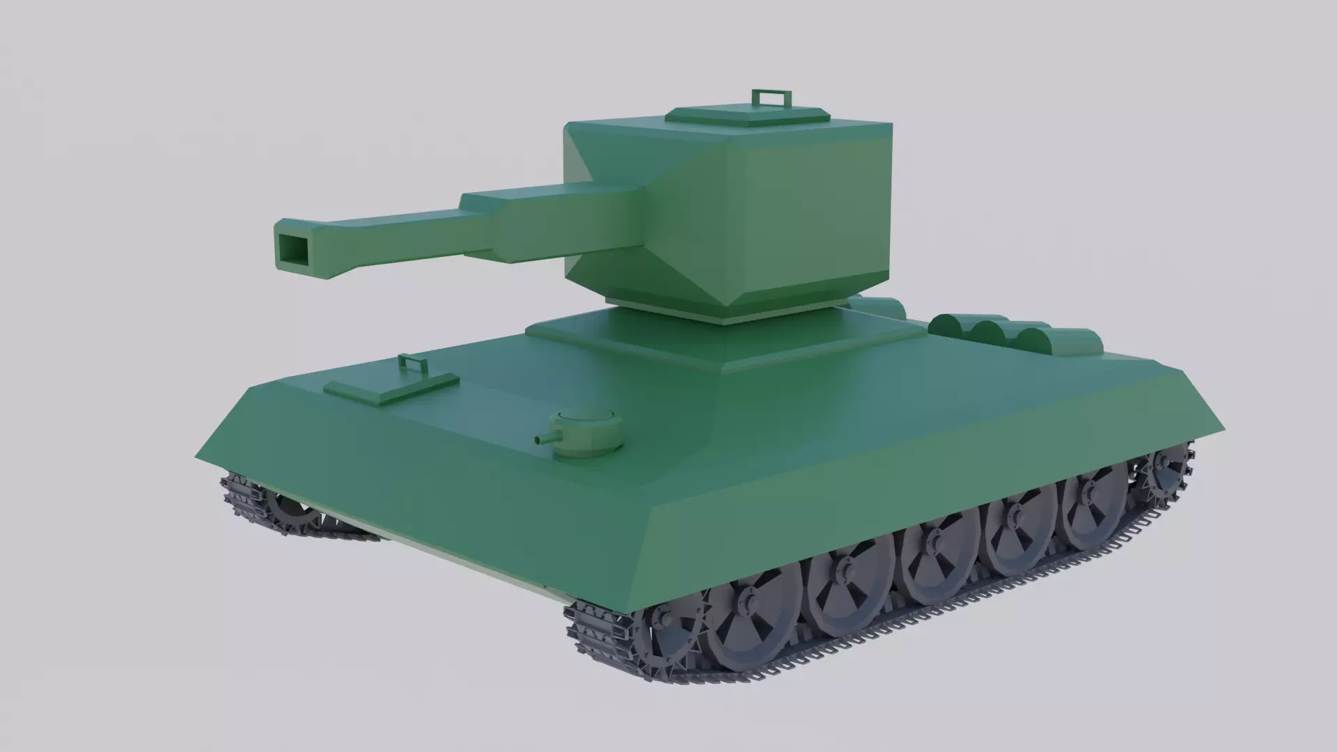Low Poly Tank 3D model_0