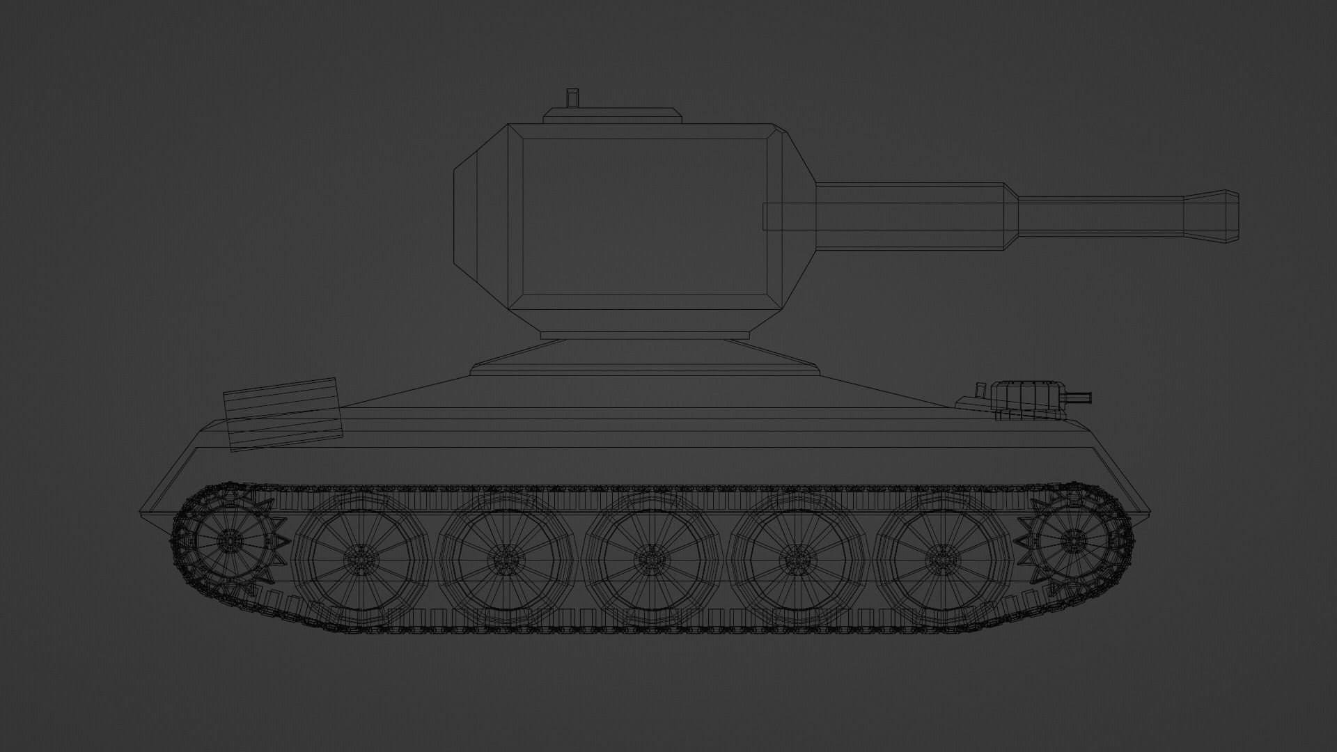 Low Poly Tank 3D model_6