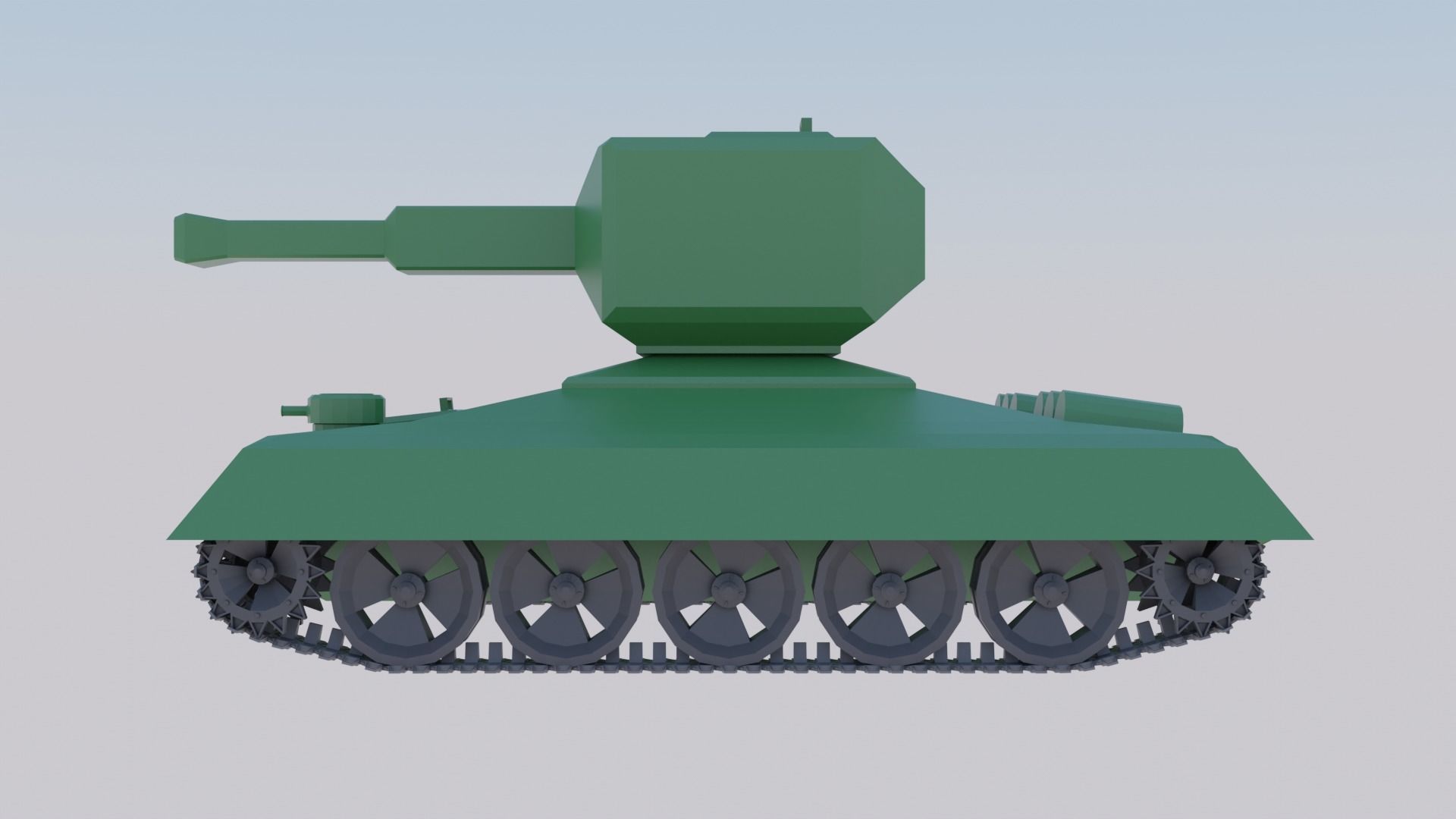 Low Poly Tank 3D model_2