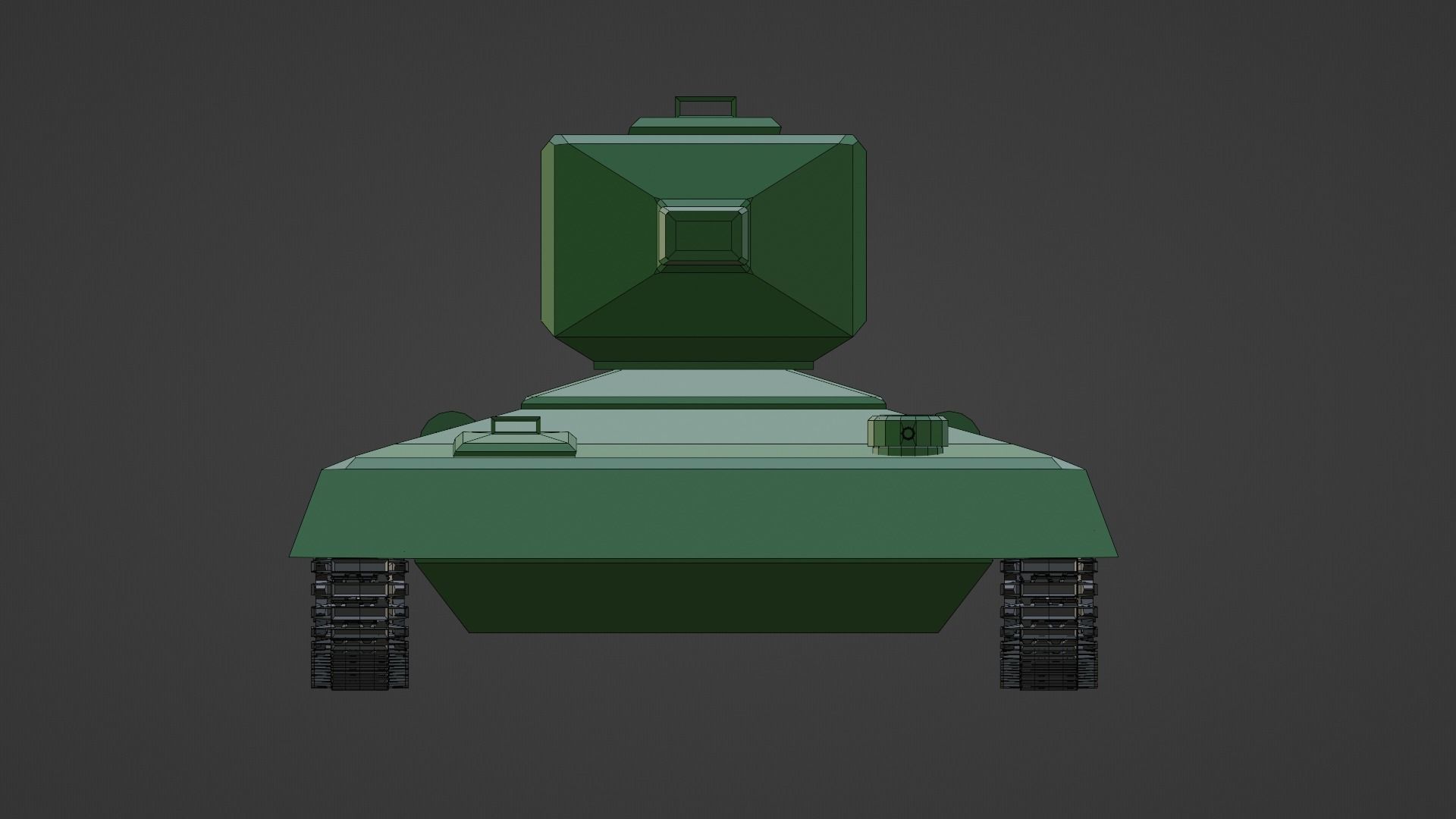 Low Poly Tank 3D model_8