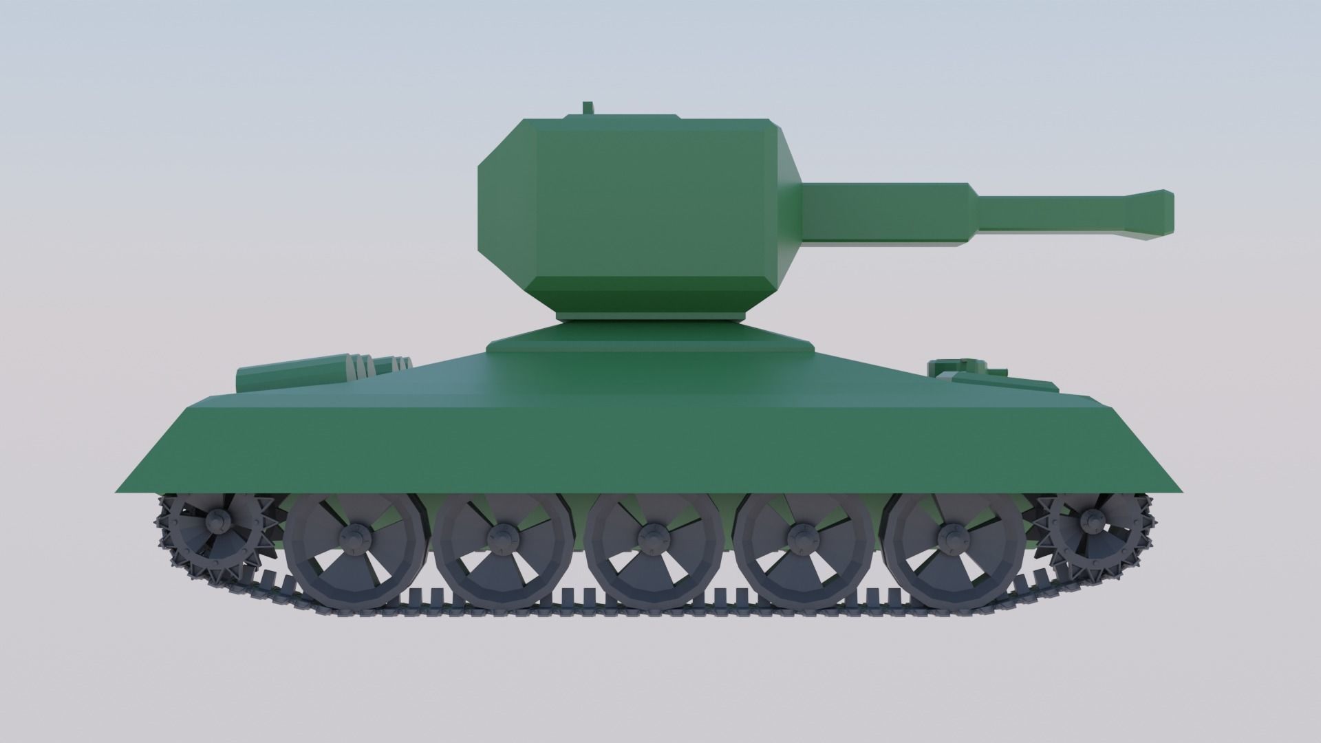 Low Poly Tank 3D model_1