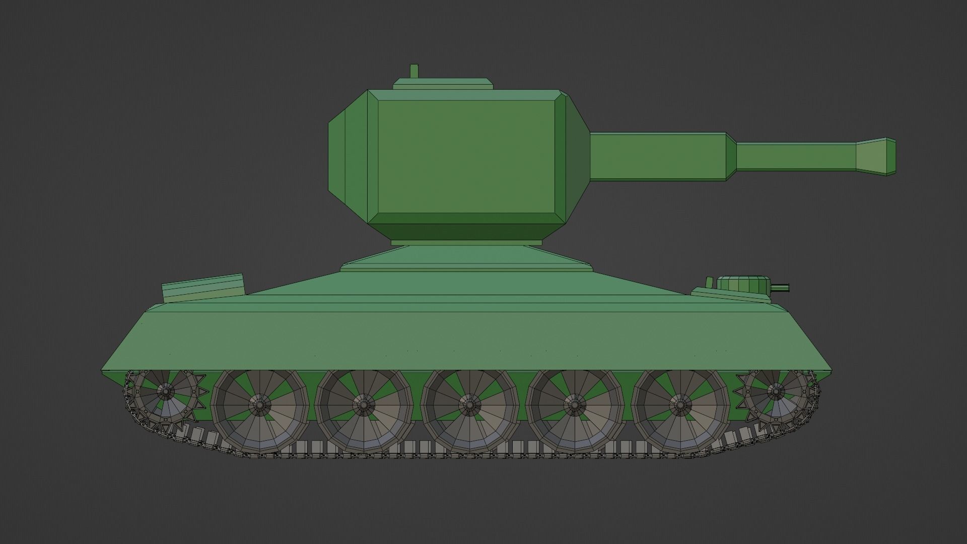 Low Poly Tank 3D model_7