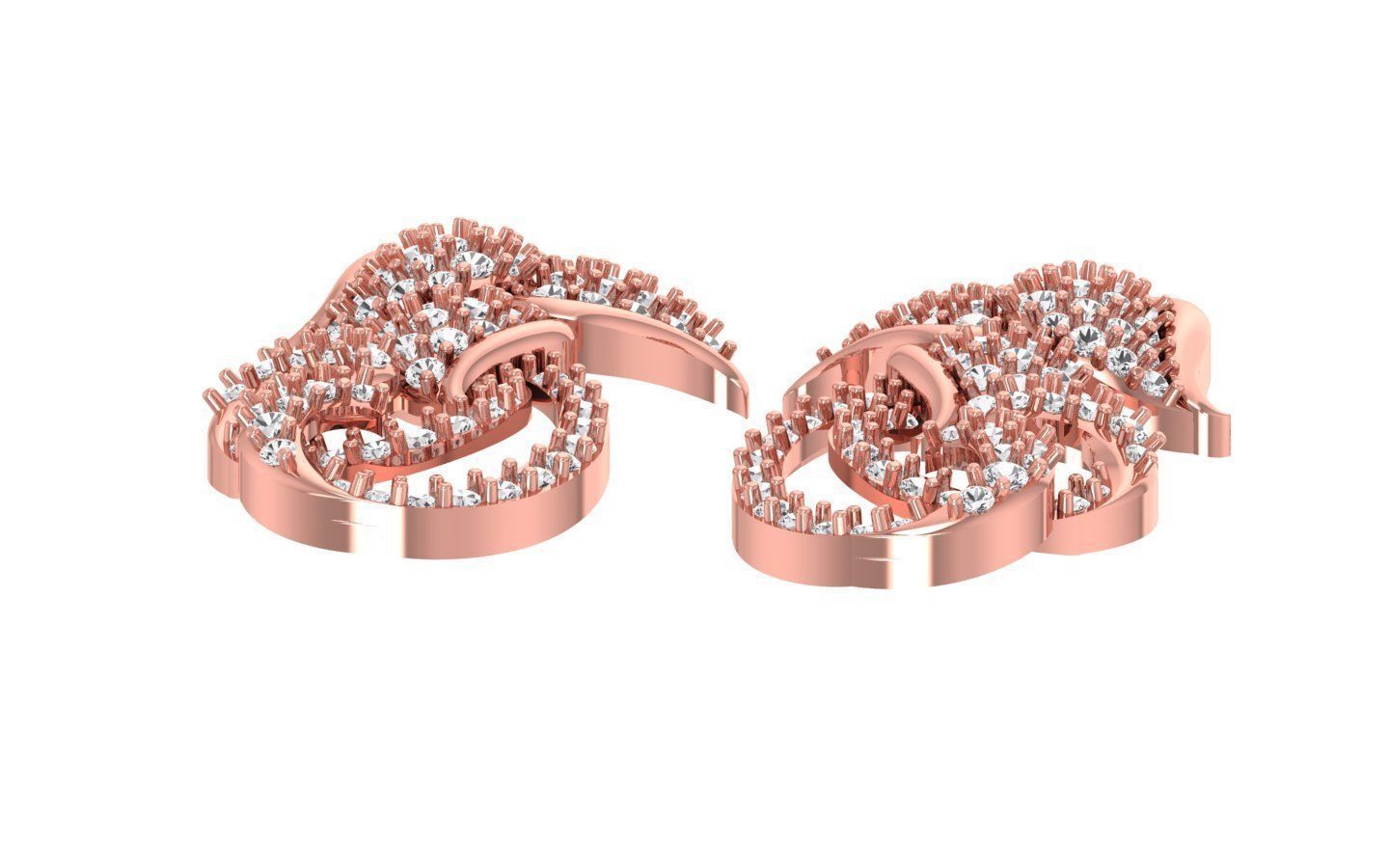 Earrings Pendant Set 3dm STL OBJ FBX Renders Details 3D print model_3