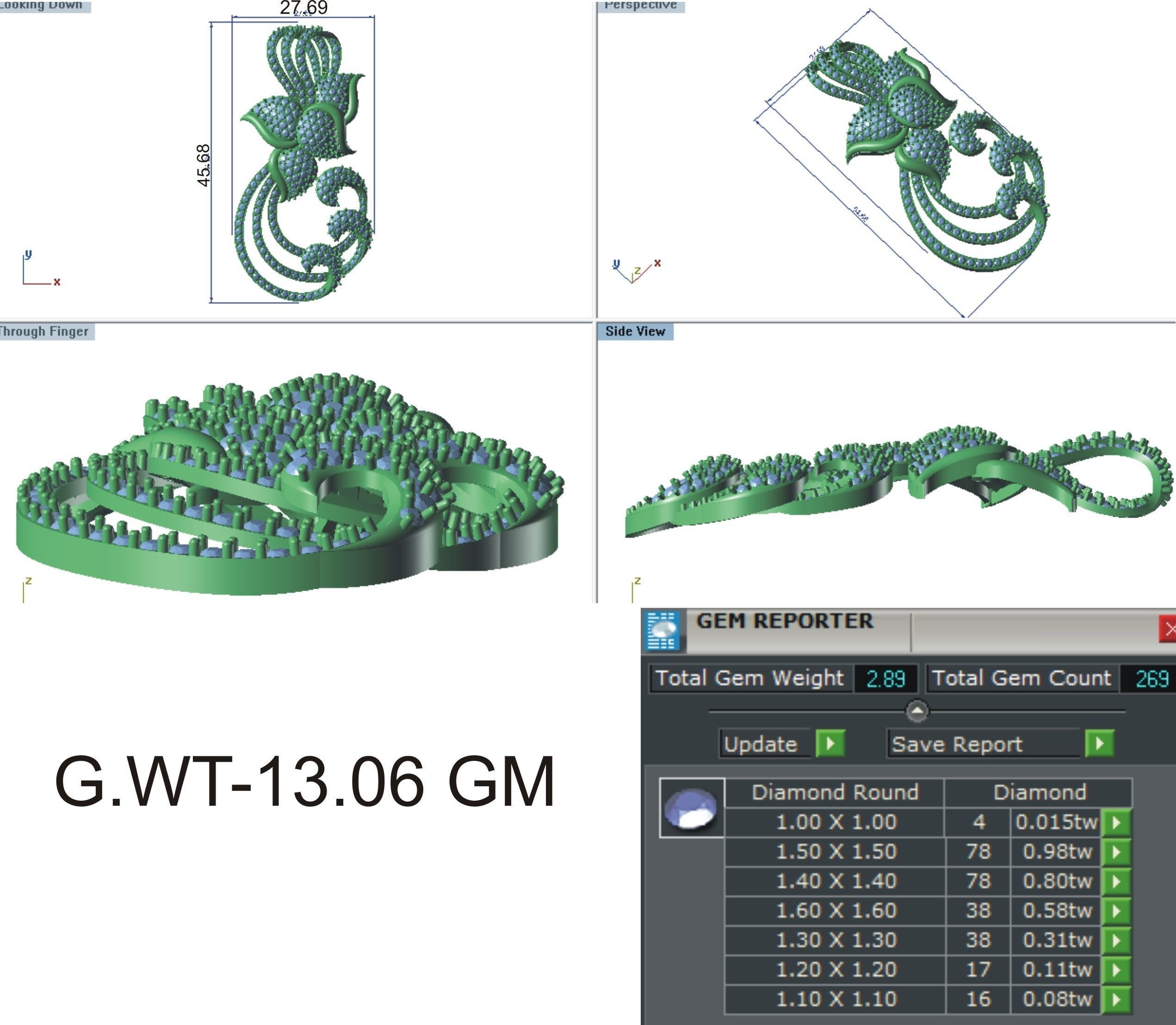 Earrings Pendant Set 3dm STL OBJ FBX Renders Details 3D print model_8