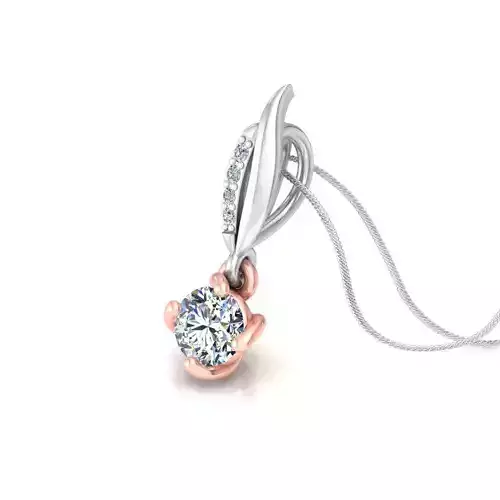 pendant diamond in rose and gold
