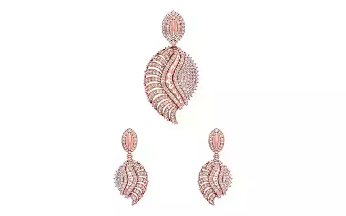 Earrings Pendant Set 3dm STL OBJ FBX Renders Details