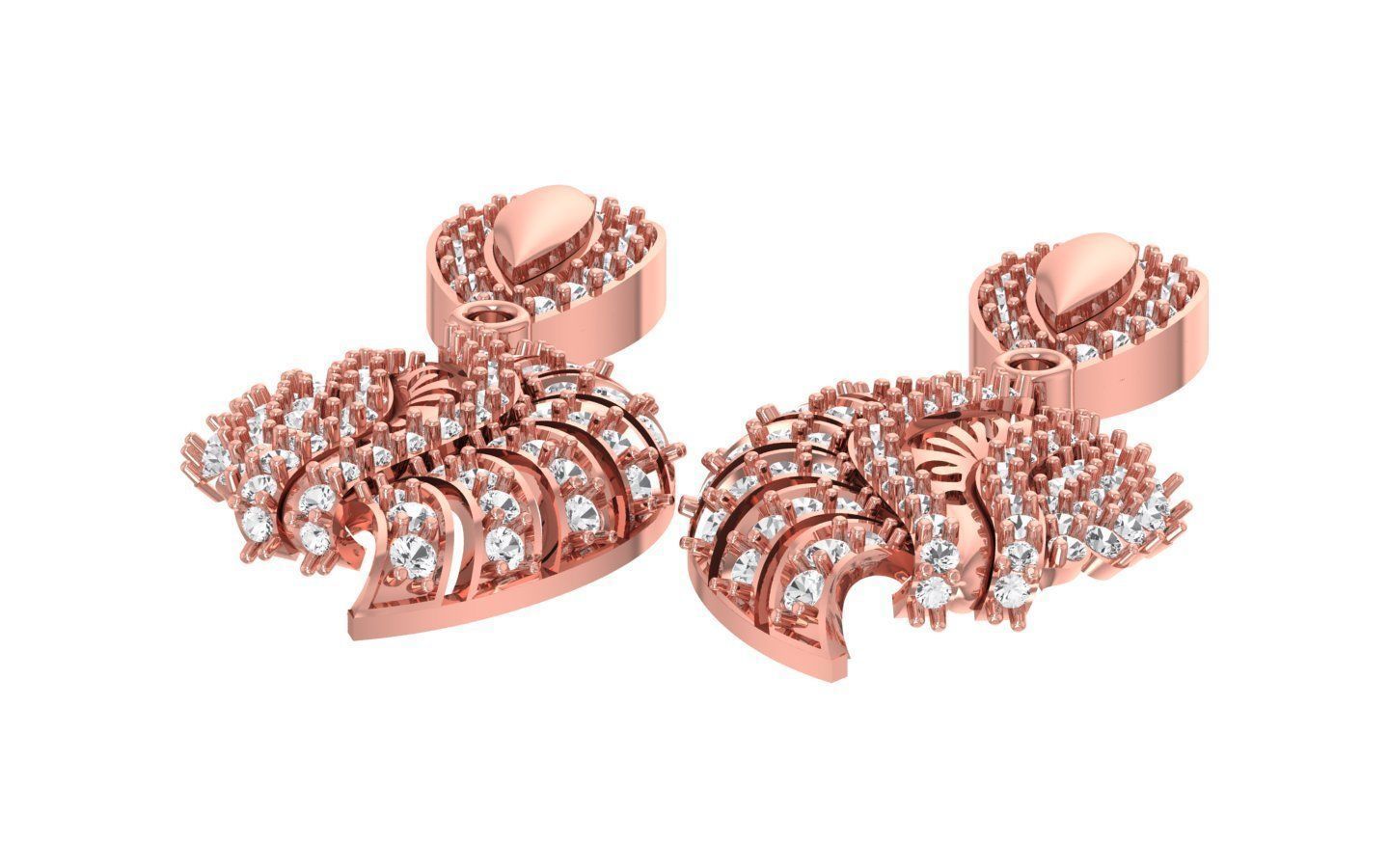 Earrings Pendant Set 3dm STL OBJ FBX Renders Details 3D print model_6