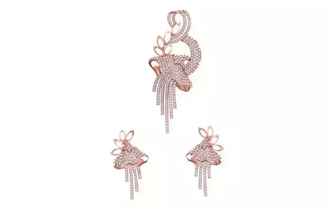 Earrings Pendant Set 3dm STL OBJ FBX Renders Details