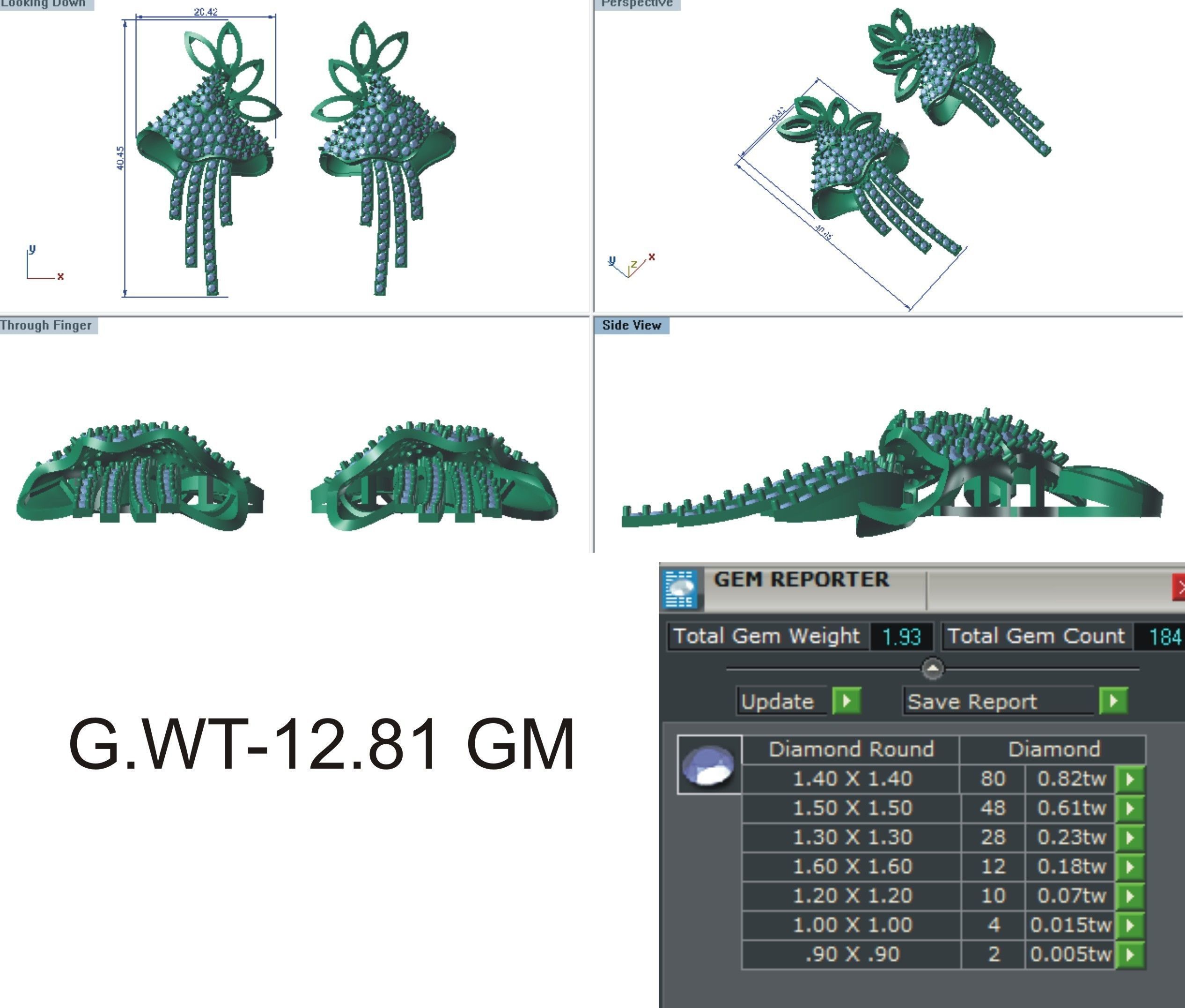 Earrings Pendant Set 3dm STL OBJ FBX Renders Details 3D print model_7
