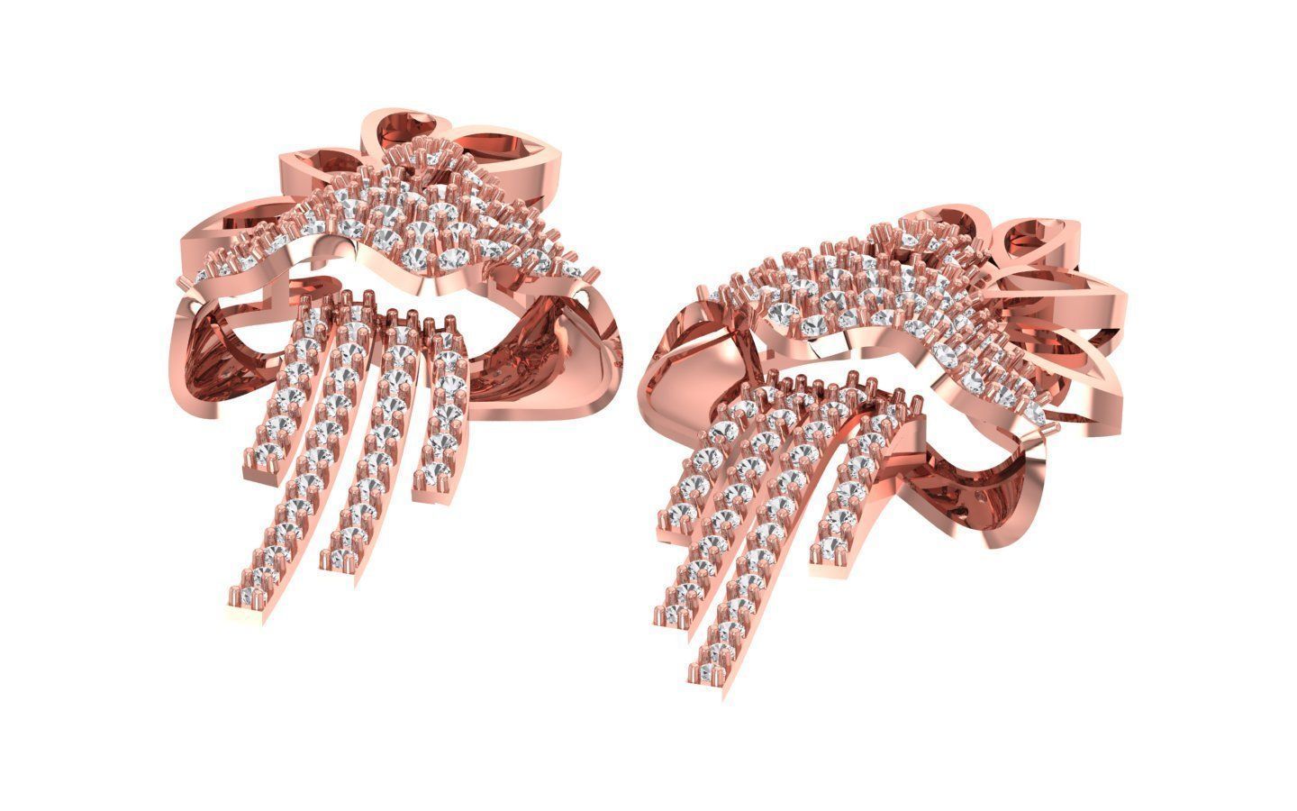 Earrings Pendant Set 3dm STL OBJ FBX Renders Details 3D print model_5