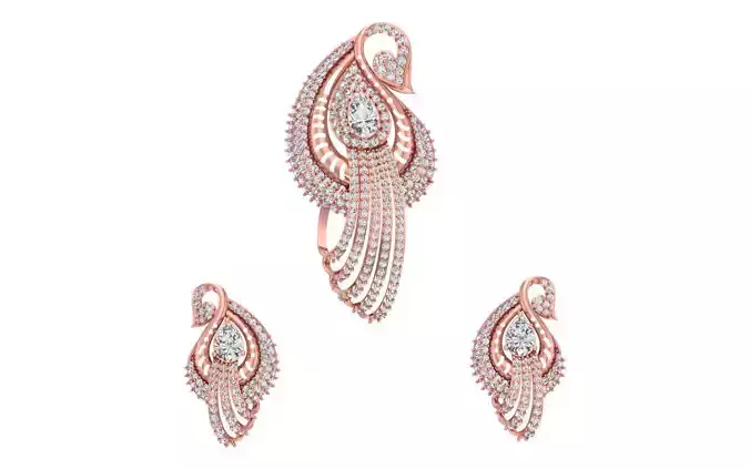 Earrings Pendant Set 3dm STL OBJ FBX Renders Details