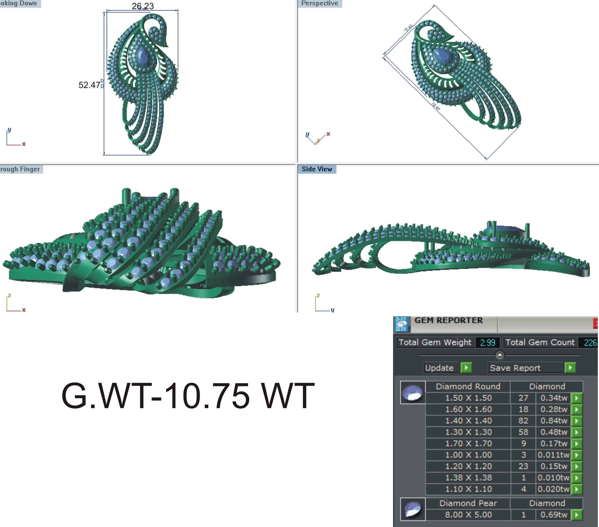 Earrings Pendant Set 3dm STL OBJ FBX Renders Details 3D print model_8