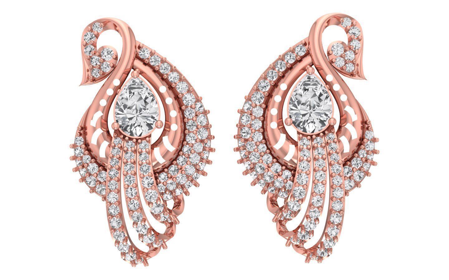 Earrings Pendant Set 3dm STL OBJ FBX Renders Details 3D print model_3