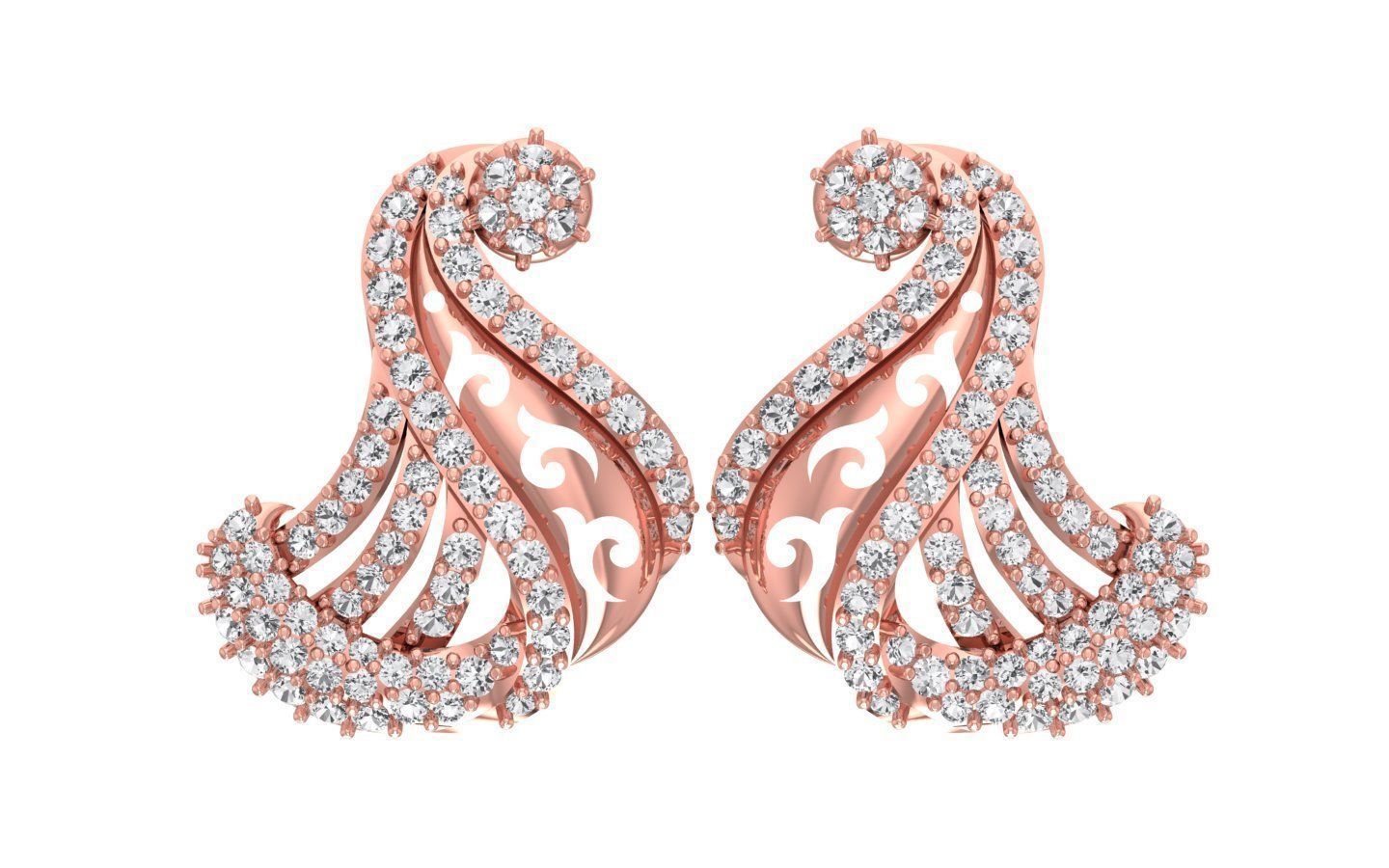 Earrings Pendant Set 3dm STL OBJ FBX Renders Details 3D print model_4