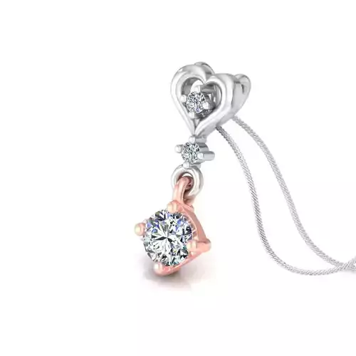 pendant diamond gold and rose gold