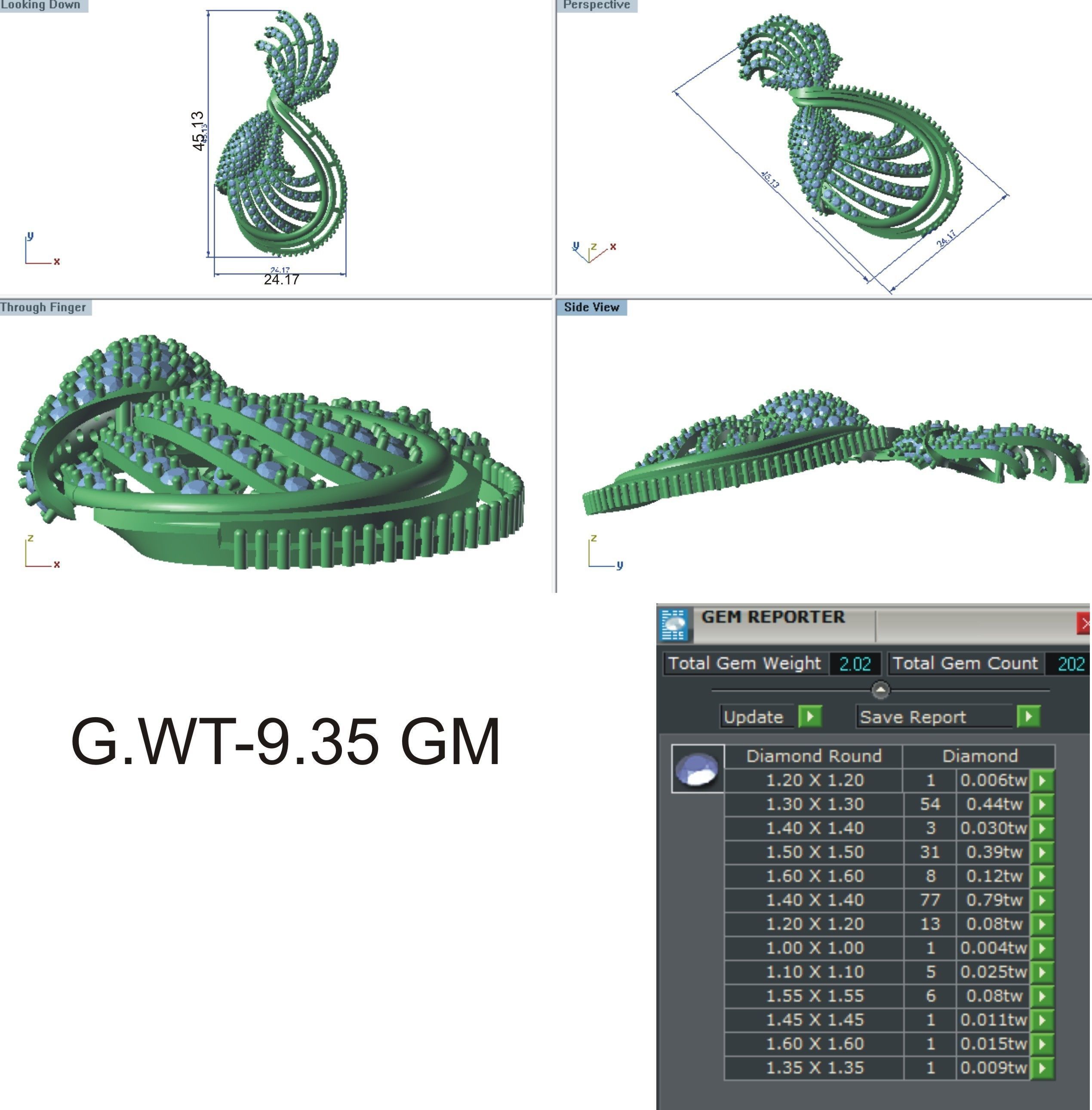 Earrings Pendant Set 3dm STL OBJ FBX Renders Details 3D print model_8