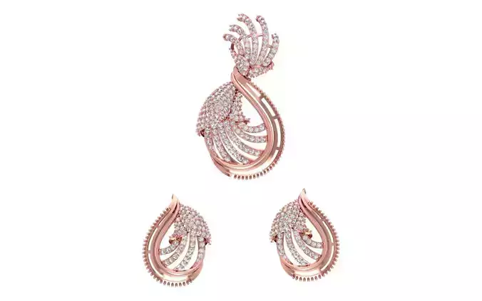 Earrings Pendant Set 3dm STL OBJ FBX Renders Details