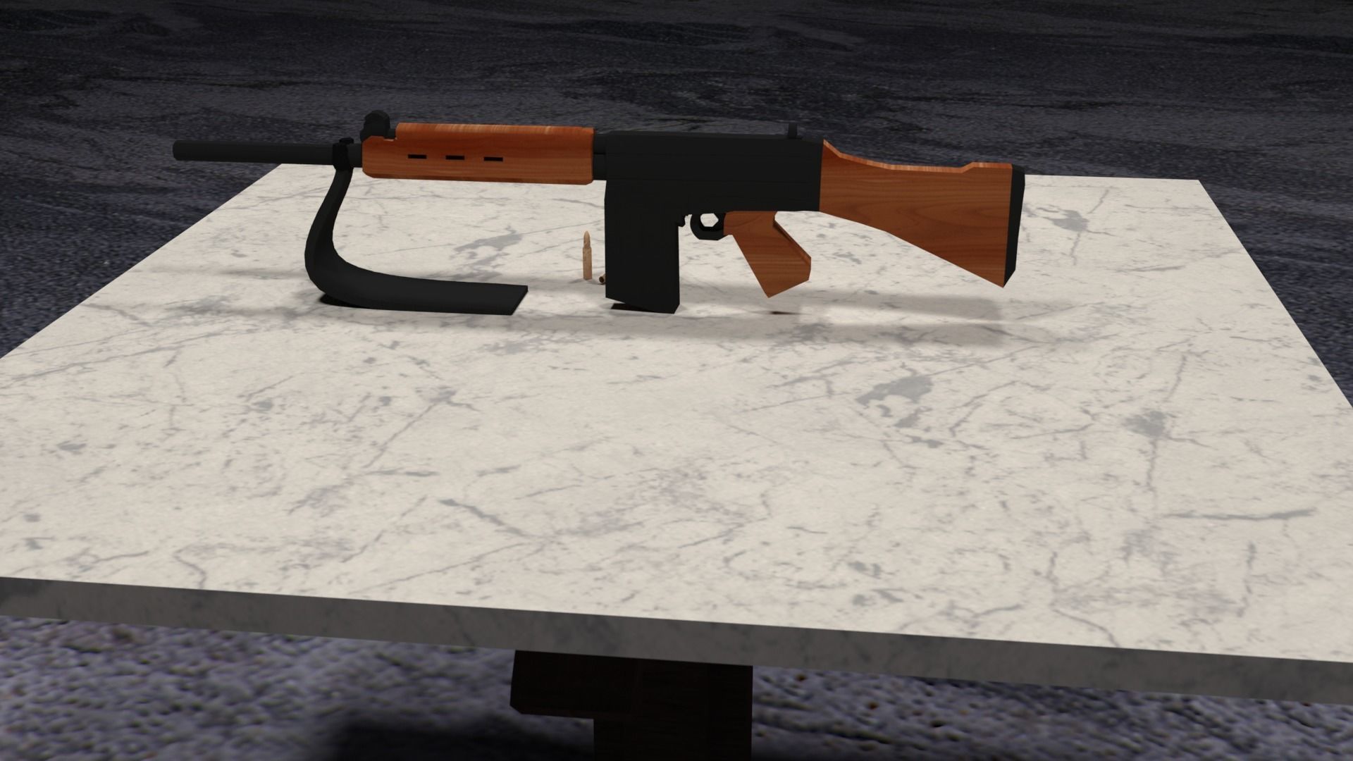 Lowpoly PBR FN FAL Low-poly 3D model_18