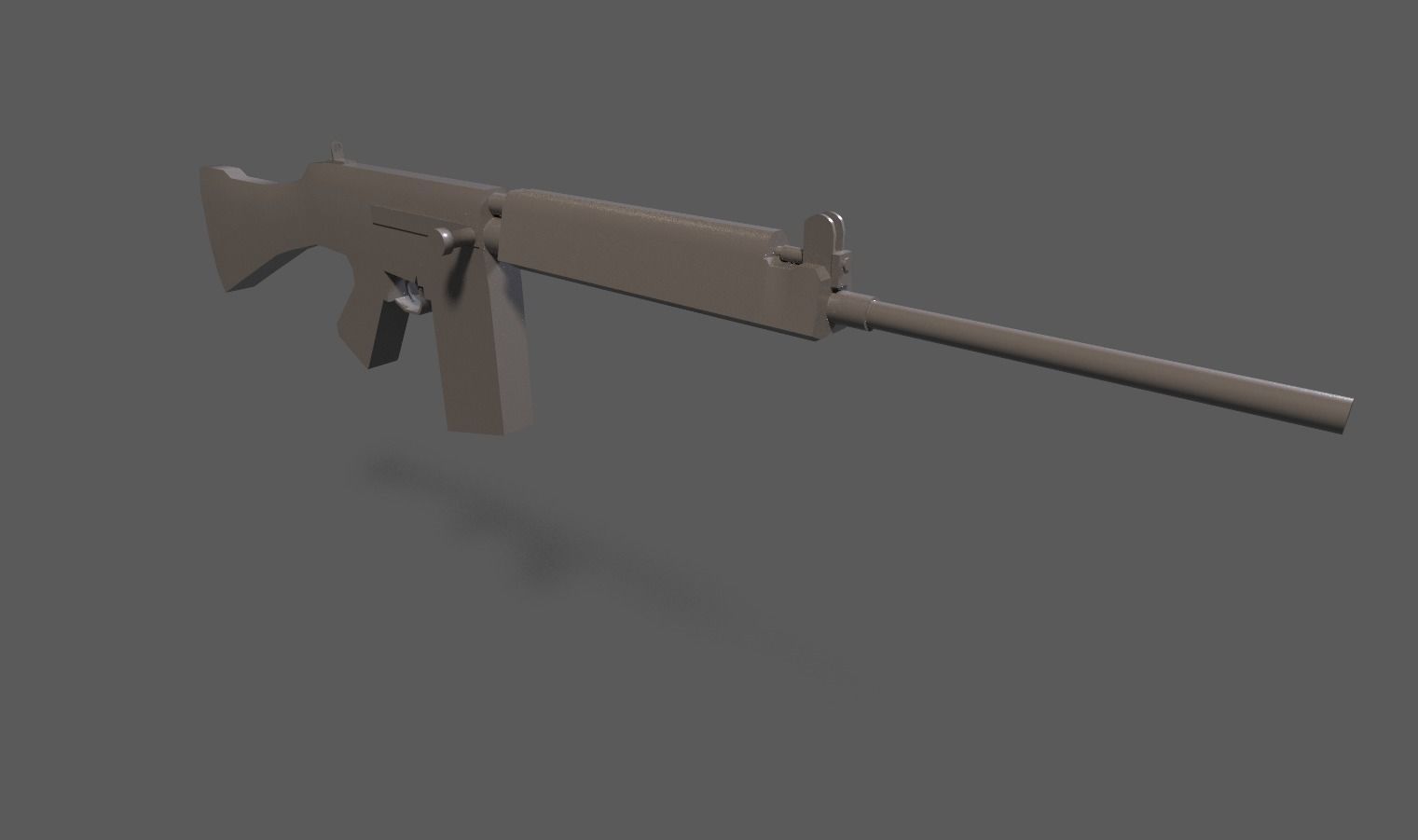 Lowpoly PBR FN FAL Low-poly 3D model_29