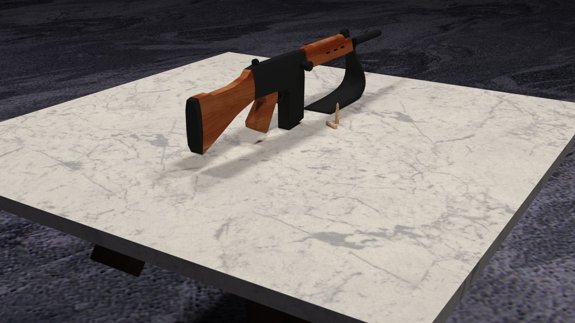 Lowpoly PBR FN FAL Low-poly 3D model_15