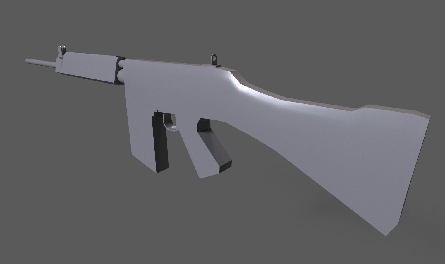 Lowpoly PBR FN FAL Low-poly 3D model_28