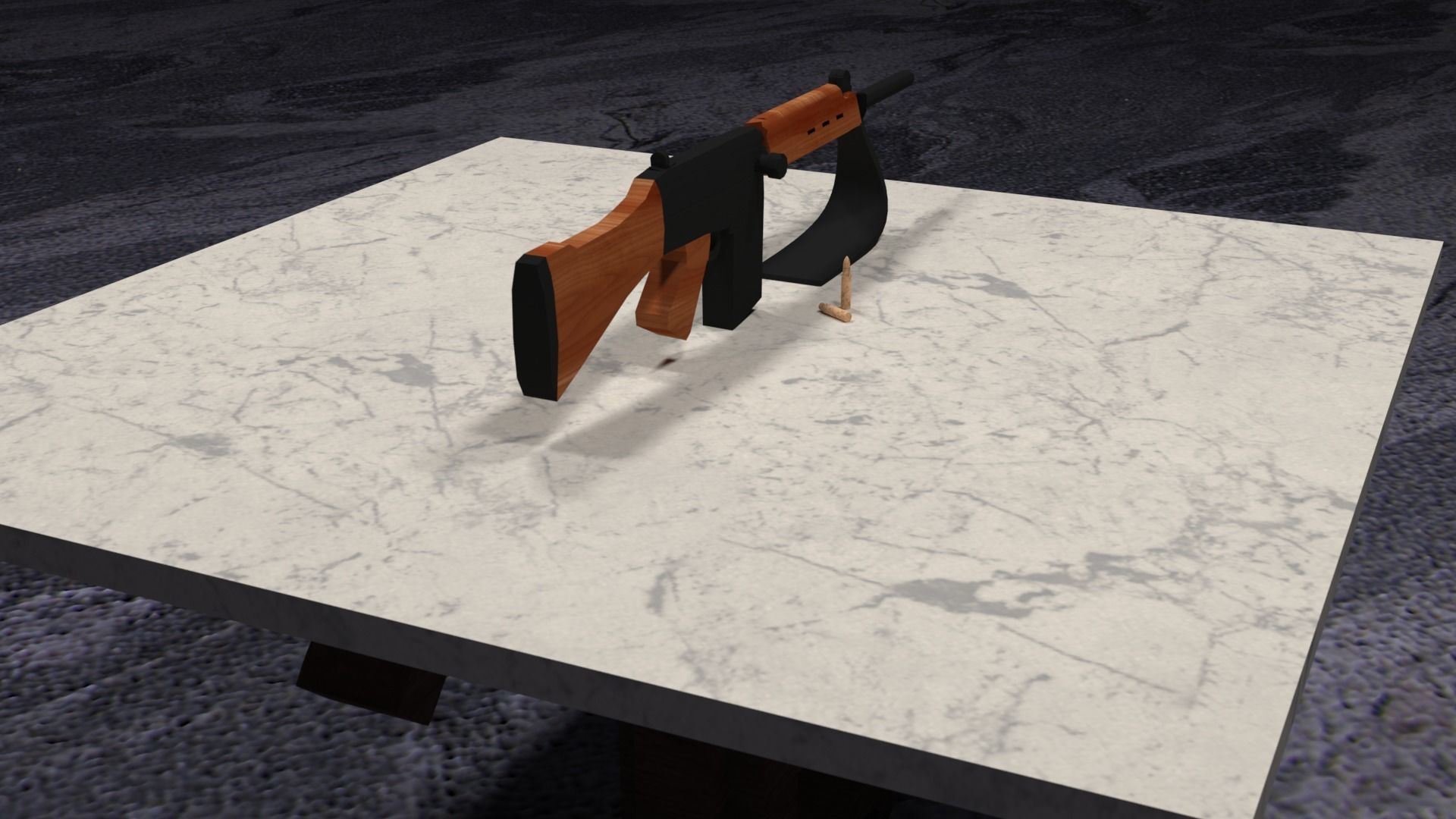 Lowpoly PBR FN FAL Low-poly 3D model_24