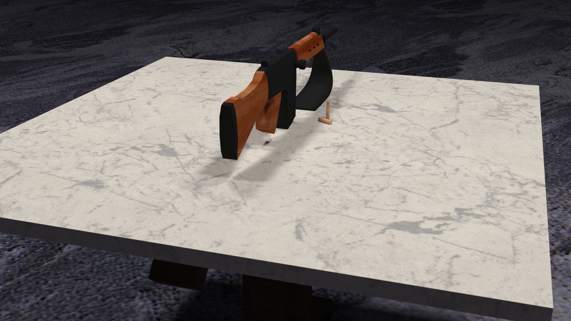 Lowpoly PBR FN FAL Low-poly 3D model_16