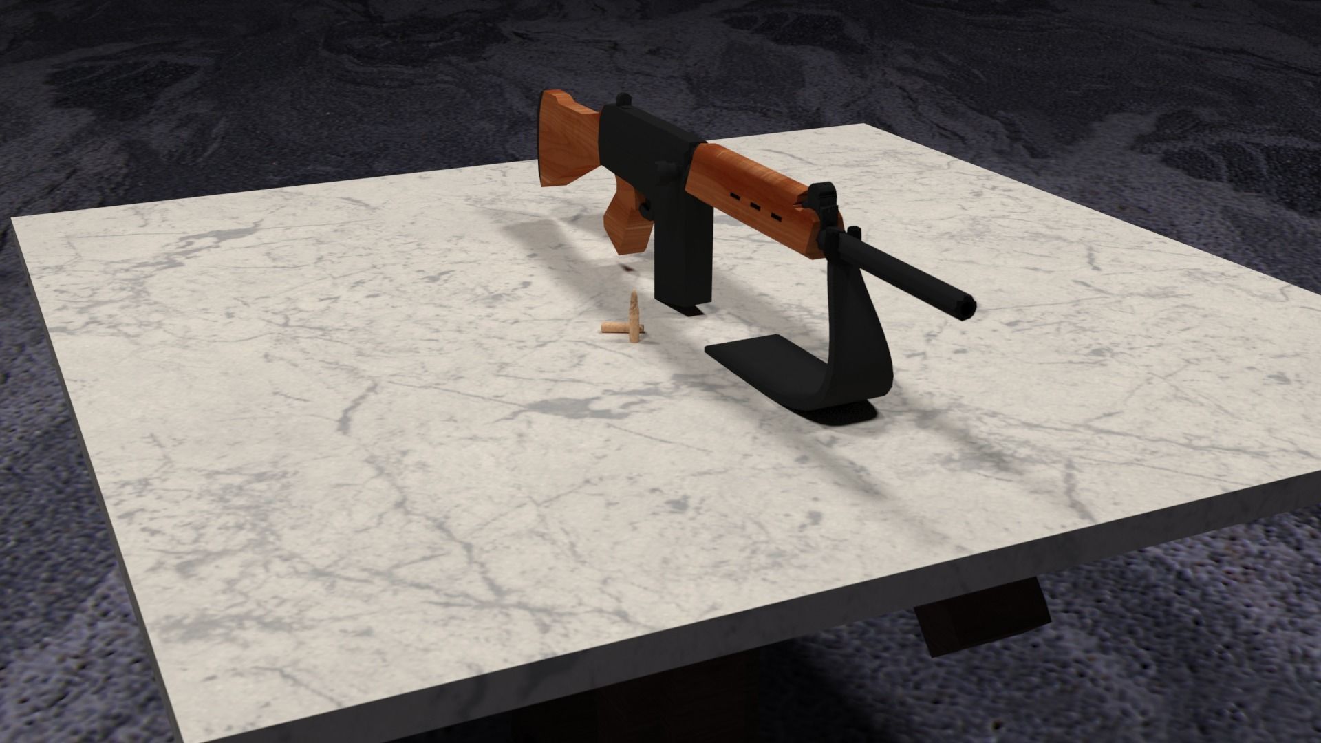 Lowpoly PBR FN FAL Low-poly 3D model_19