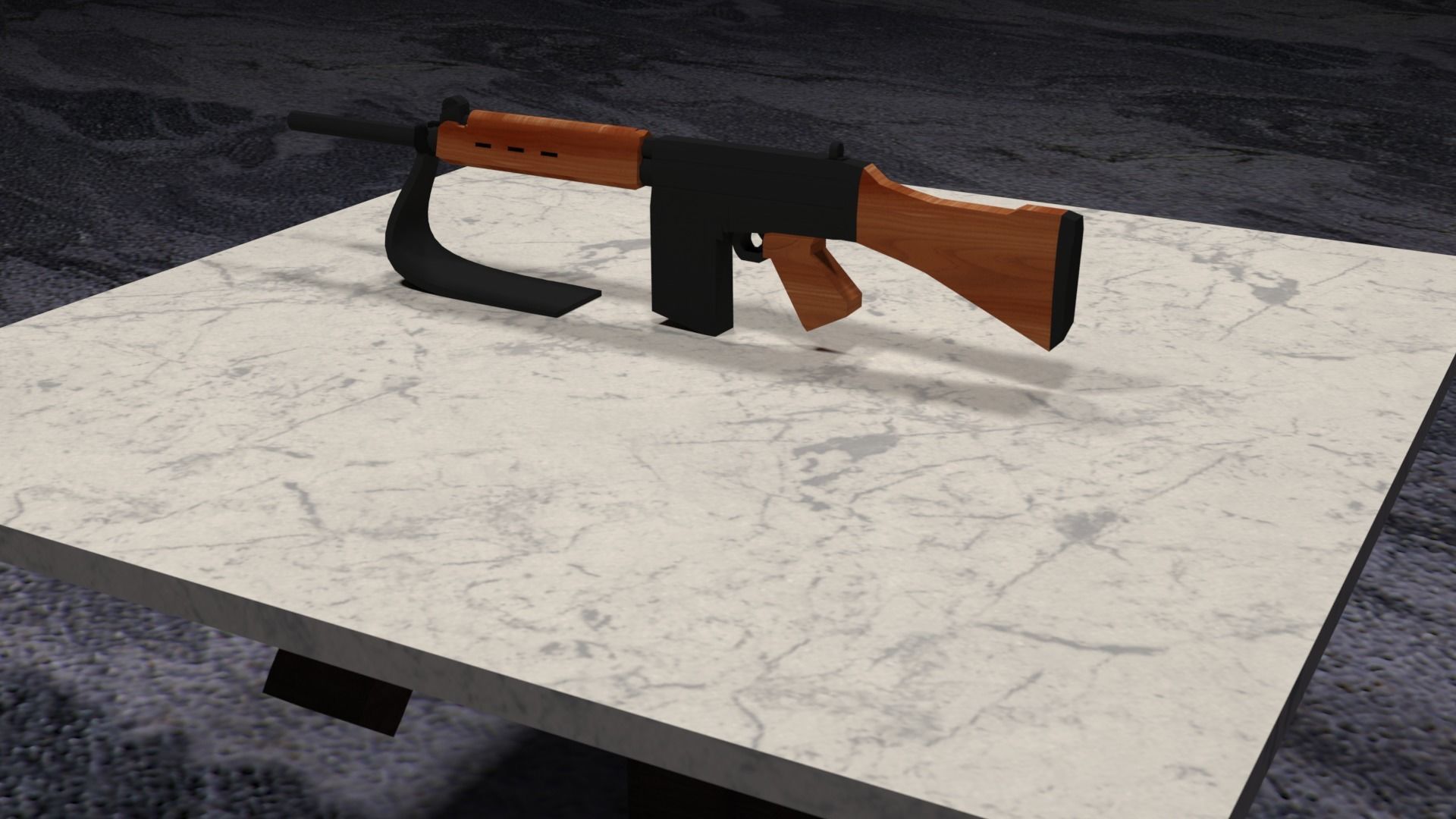 Lowpoly PBR FN FAL Low-poly 3D model_20
